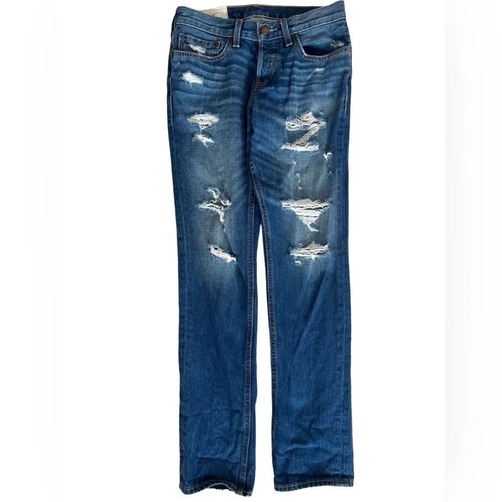 HOLLISTER The Hollister Skinny distressed jeans with button fly, size 28/30